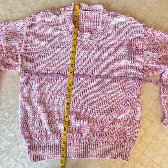 $275 ELIE TAHARI Puff Sleeve Sweater Pink Combo Peruvian 100% Cotton white M - Picture 10 of 14
